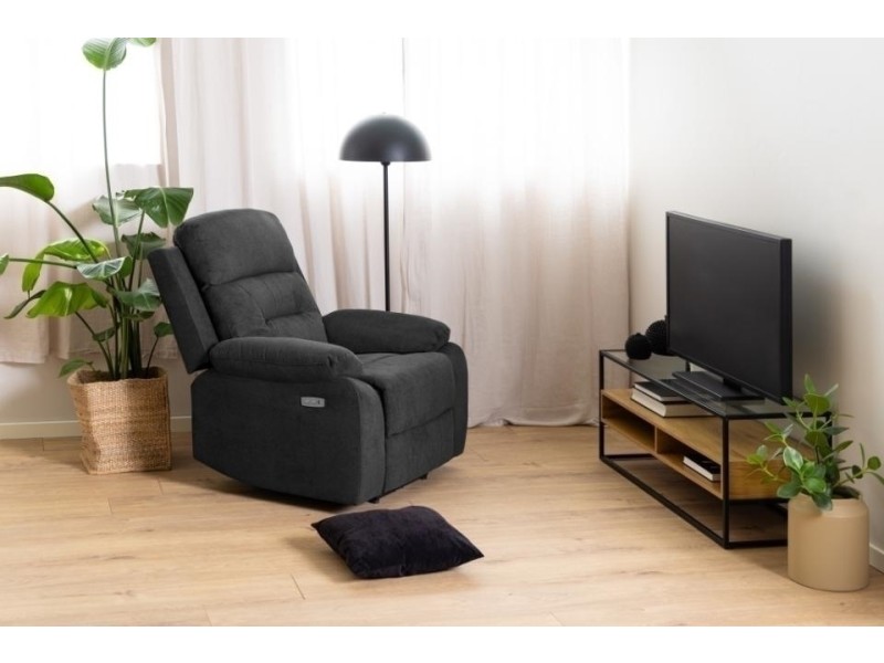 Fotel rozkładany Vansbro szary ciemny - ACTONA